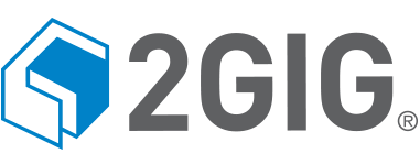 A blue and gray logo for a company called 2gig.